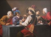 Theodoor Rombouts Playing Cards oil painting reproduction
